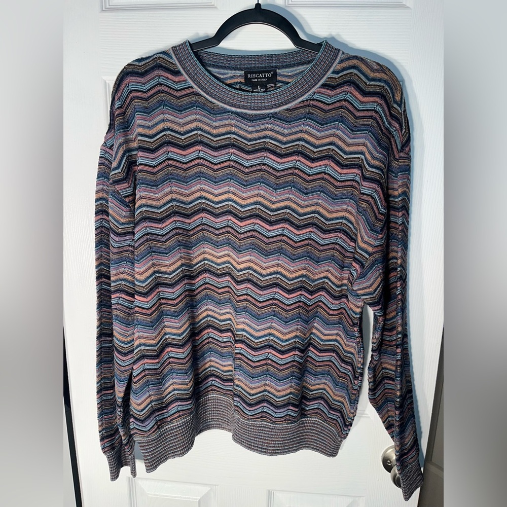 Riscatto Men's Wool Blend Pullover Sweater Made in Italy Size Large Vintage Art
